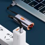 USAMS adapter 4-in-1 2xUSB-C / USB-C to USB-A / USB-C to Lightning 60W steel SJ560USB01 (US-SJ560) - imagine 4