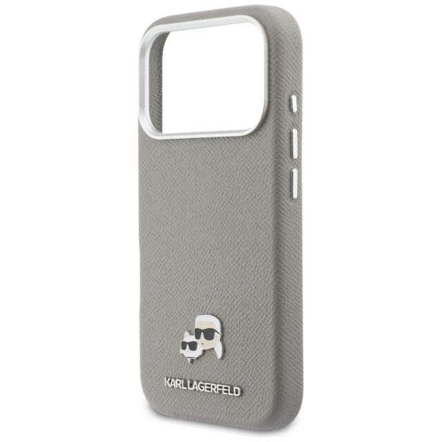 Case Karl Lagerfeld Karl & Choupette     Head Pins Saffiano MagSafe for iPhone 17 Pro Max grey - imagine 6