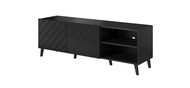 RTV cabinet ABETO 150x42x52 black glossy - imagine 4