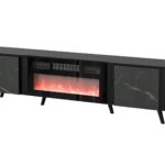 Cama RTV cabinet Volare 200 x 39 x 49 cm black/san sebastian + fireplace