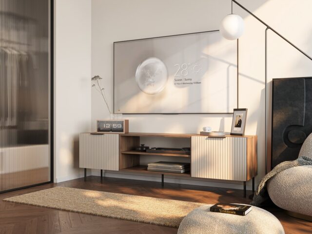 Cama ALMERA TV cabinet 180.5x42x52.5 walnut/cashmere - imagine 3