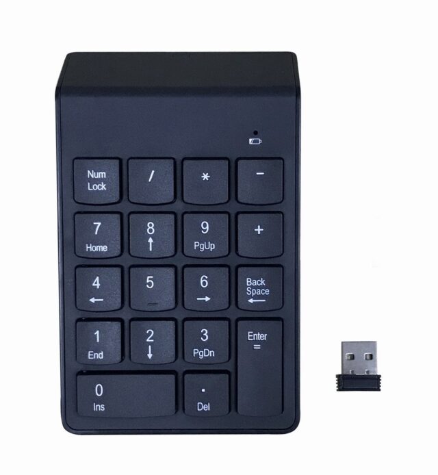 Gembird KPD-W-02 numeric keypad Notebook/PC Bluetooth Black - imagine 5