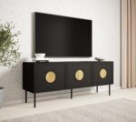 RTV cabinet PALAZZO 150x42x60 black + oak craft - imagine 3