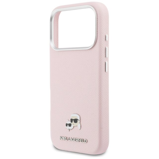 Case Karl Lagerfeld Karl & Choupette     Head Pins Saffiano MagSafe for iPhone 17 Pro Max pink - imagine 6