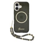 Guess IML Glitter Script Strap MagSafe Zadní Kryt pro iPhone 17 Black