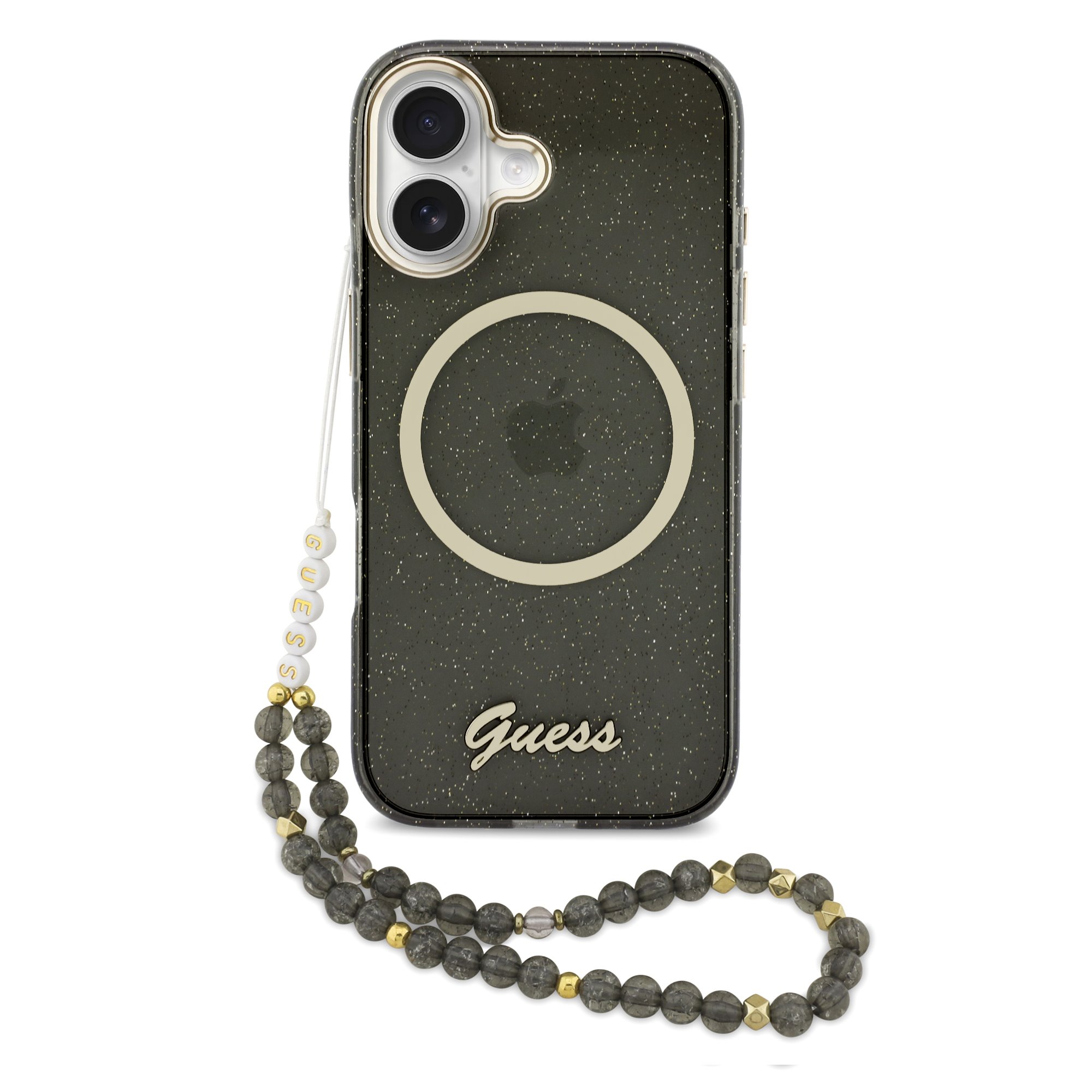 cps-4f552d9a2706f7bc0572c71e46f1a29c-2026-01-23-22-28-27 Guess IML Glitter Script Strap MagSafe Zadní Kryt pro iPhone 17 Black - imagine 1