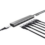 Trust Halyx - Type-A 5000 Mbit/s 7 Port USB 3.2 Gen1 Hub (silver) - imagine 3