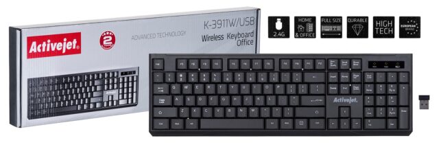 Activejet K-3911W Keyboard wireless black with 1x 1.5V AAA battery - imagine 9
