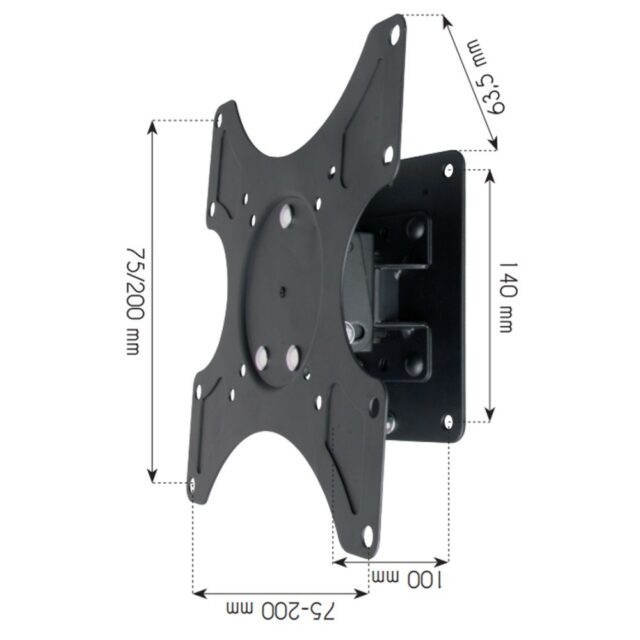 Techly 19-37  Wall Bracket for LED LCD TV Tilt 1 Swivel Black  ICA-LCD 2900B - imagine 4