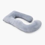 MOMCOZY PP101 U SHAPED PREGNANCY PILLOW VELVET DARK GREY - imagine 3