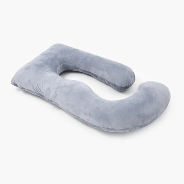 MOMCOZY PP101 U SHAPED PREGNANCY PILLOW VELVET DARK GREY - imagine 3