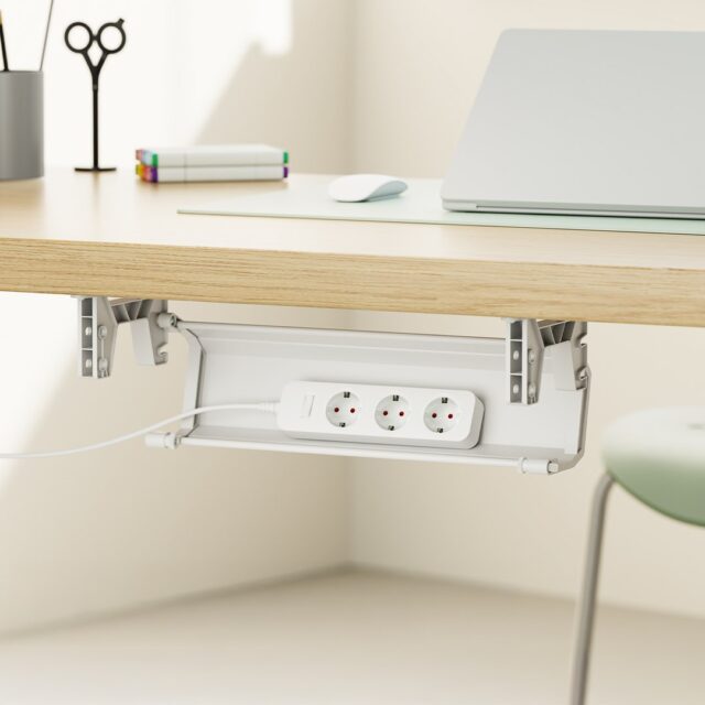 Maclean under-desk cable/extension organizer  max. load 5kg  white  MC-106 W - imagine 6