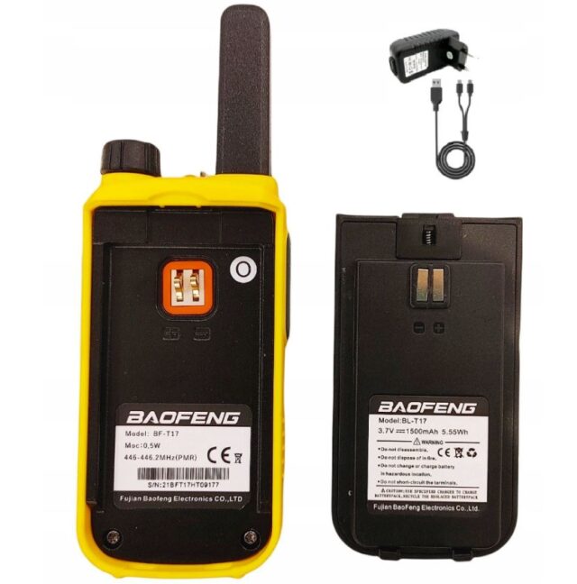 Walkie-Talkie Baofeng BF-T17 yellow  2 pieces - imagine 3