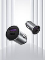 Vention Two-Port USB A+A(30+30) Car Charger Gray Mini Style Aluminium Alloy Type - imagine 6