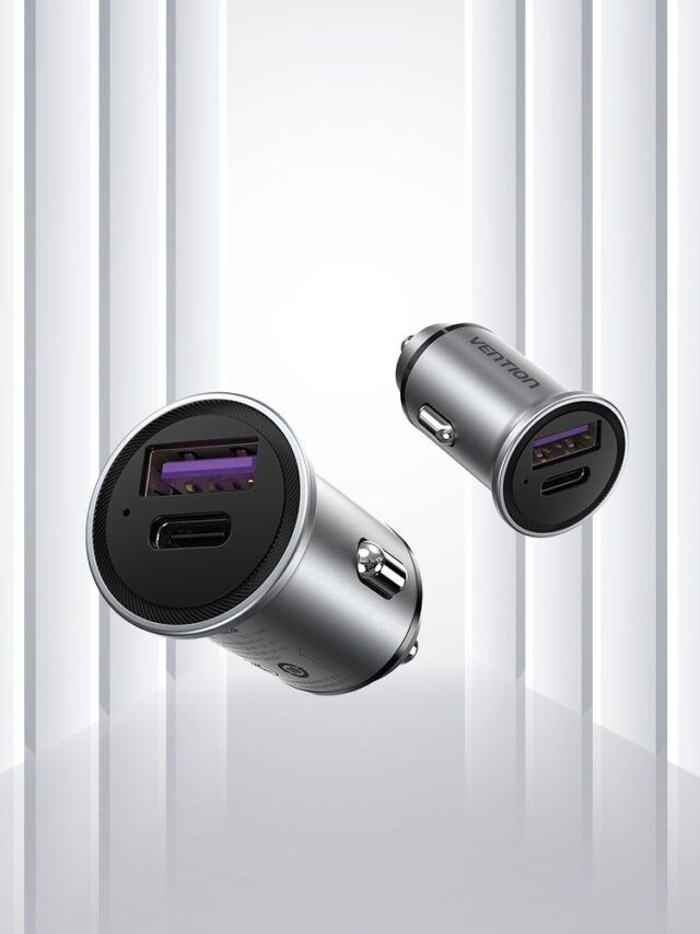 Vention Two-Port USB A+A(30+30) Car Charger Gray Mini Style Aluminium Alloy Type - imagine 6