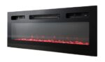 RTV EVA cabinet with electric fireplace 180x40x52 cm black/gloss black - imagine 8