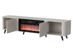 Cama Volare RTV cabinet 200 x 39 x 49 cm cashmere + fireplace - imagine 2