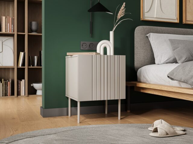 2pc bedside cabinet ISLA 44.5x40x59 cashmere matt - imagine 3