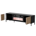 Cama RTV Cabinet MERCI 180 x 40 x 53.5 cm black/oak artisan + fireplace - imagine 2