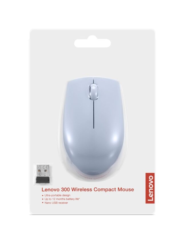 Lenovo 300 Wireless Compact Maus Kabellos Optisch Blau 3 Tasten 1000 dpi mouse Ambidextrous RF Wireless Optical - imagine 6