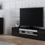Cama TV stand VIVA 180 black/black gloss + white
