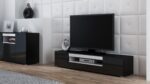 Cama TV stand VIVA 180 black/black gloss + white