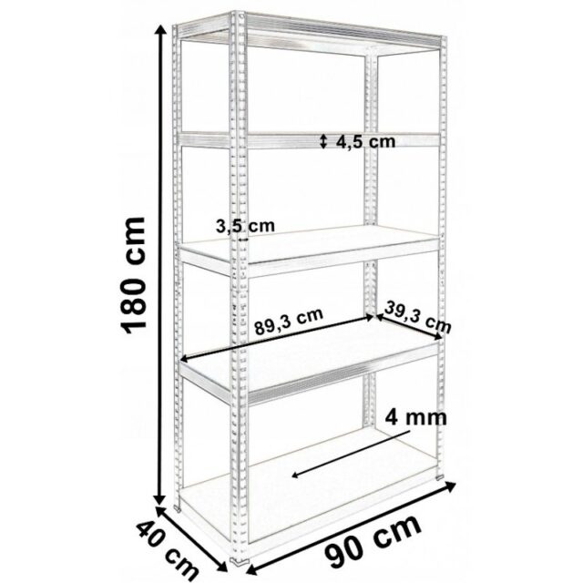 Topeshop REGAŁ G9040 garden tool storage rack Freestanding Galvanized steel  MDF - imagine 5