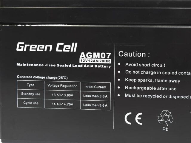 GREEN CELL GEL BATTERY AGM07 12V 12AH - imagine 2