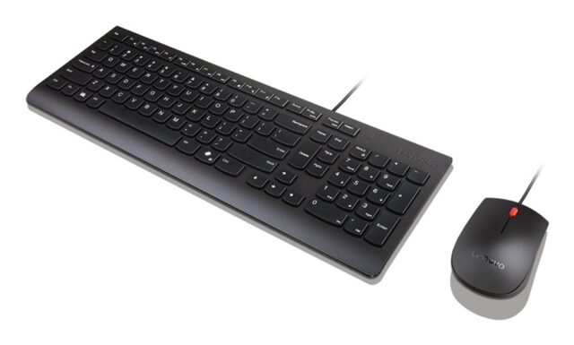 Lenovo Essential Wired Combo Black US Euro keyboard Mouse included Universal USB - imagine 3