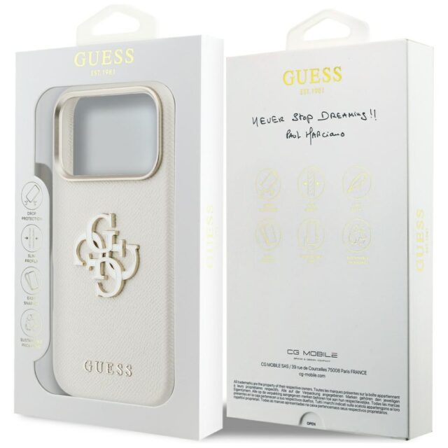 Case Guess FW Resin Logo for iPhone 17    Pro beige - imagine 8