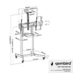 Gembird Stojak pod tv z regulacj wysokoci mobilny 55-100 cali - imagine 7