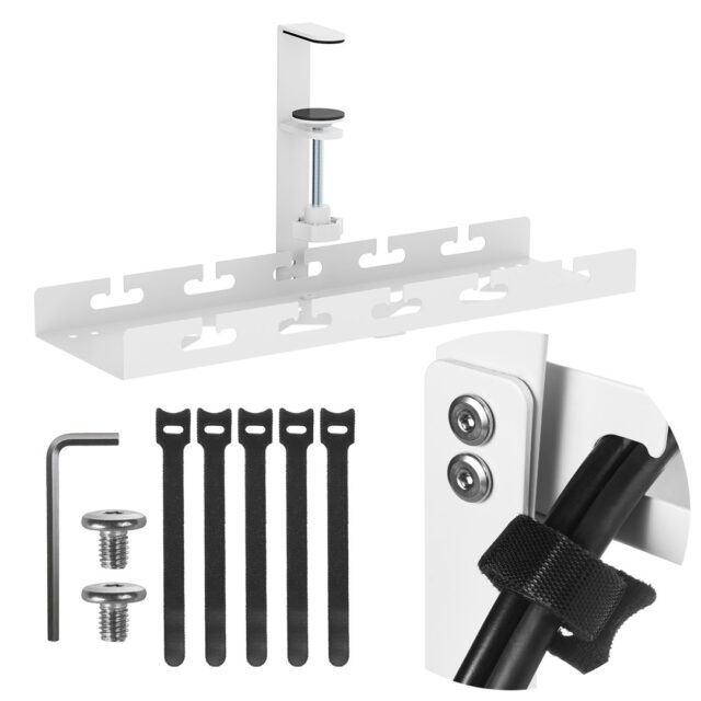 Maclean under-desk cable organizer  max. load 5kg  white  MC-105 W - imagine 3