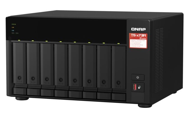 QNAP TS-873A NAS Tower Ryzen Embedded V1500B 8 GB DDR4 0 TB QuTS hero Black - imagine 5