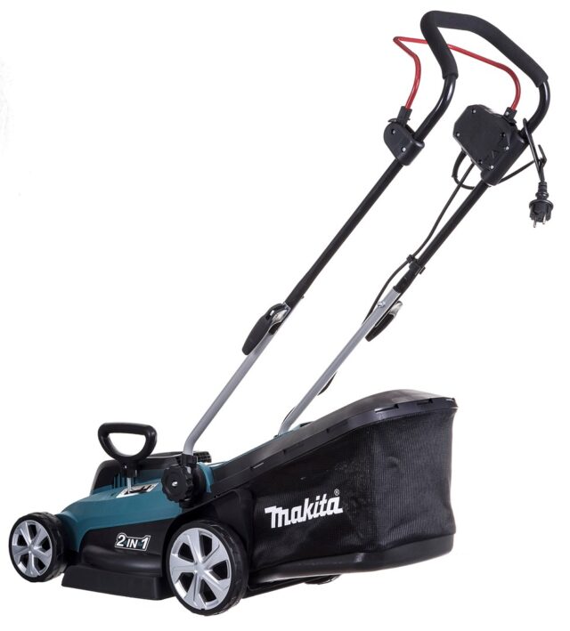 Makita ELM3320 lawn mower Walk behind lawn mower Black Turquoise AC - imagine 2