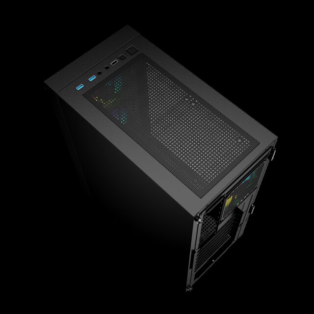 Gembird Fornax 4000 ARGB gaming ATX computer case  Midi Tower  backlight  Black - imagine 6