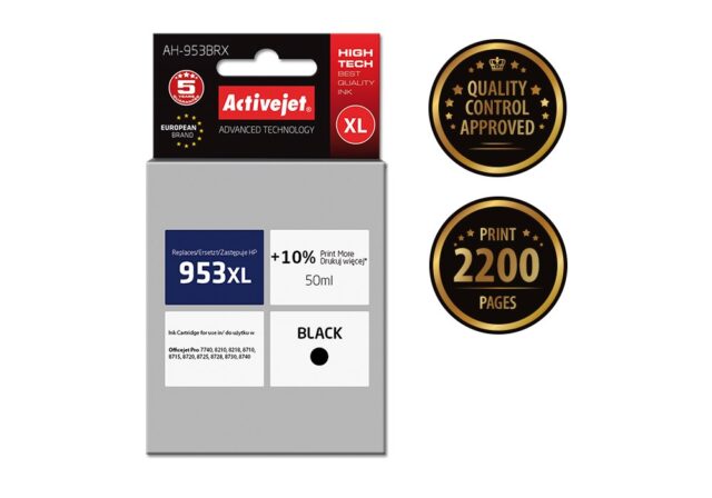 Activejet AH-953BRX ink for HP printer; HP 953XL L0S70AE replacement; Premium; 50 ml; black - imagine 2