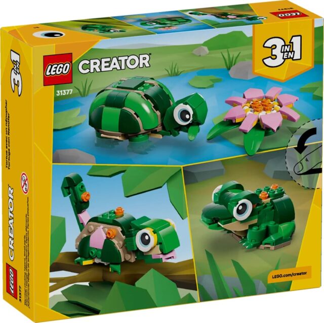 LEGO CREATOR 3 IN 1 31377 Turtle with a Water Lily Flower - imagine 2