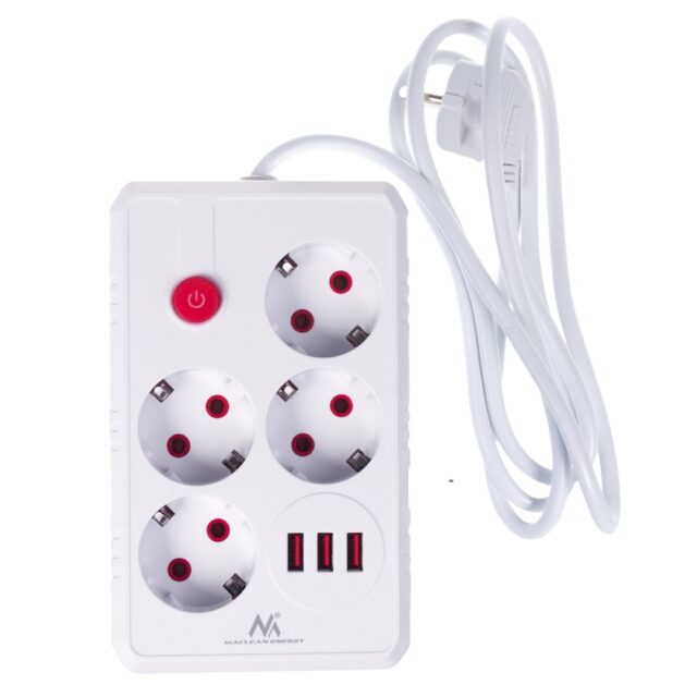 MACLEAN POWER STRIP 4-SOCKET 3XUSB MCE392 W - imagine 3