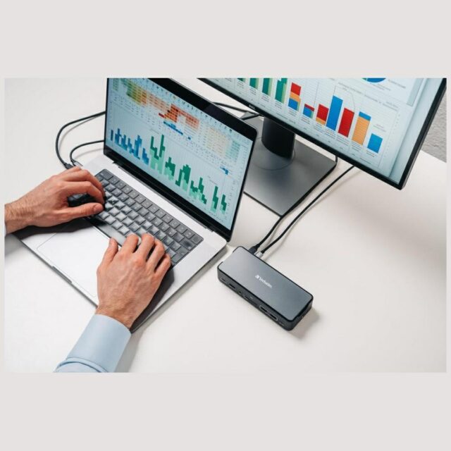 Adapter Verbatim stacja dokująca USB-C    Pro 15w1 2xHDMI/1xRJ45/3xUSB-A/3xUSB-C/1xSD/1xmicroSD/1xAudio/1xDisplayPort/1xSSD szary 32173 - imagine 5