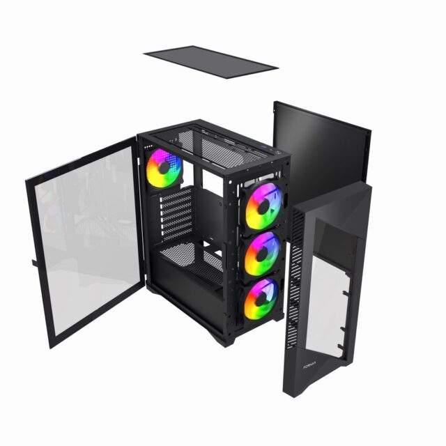 Gembird CCC-FC-900ARGB Gaming computer case Fornax 900  ATX  black - imagine 12