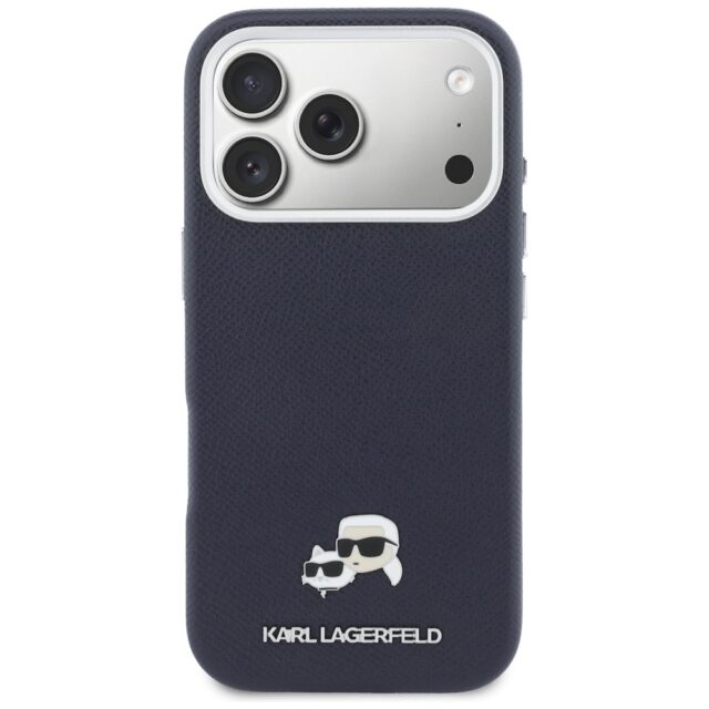 Case Karl Lagerfeld Karl & Choupette     Head Pins Saffiano MagSafe for iPhone 17 Pro Max blue - imagine 3