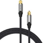 Kabel audio optyczny Vention w oplocie z aluminiowym złączem 5m szary