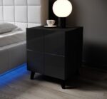 Cama bedside table REJA black gloss/black gloss - imagine 4