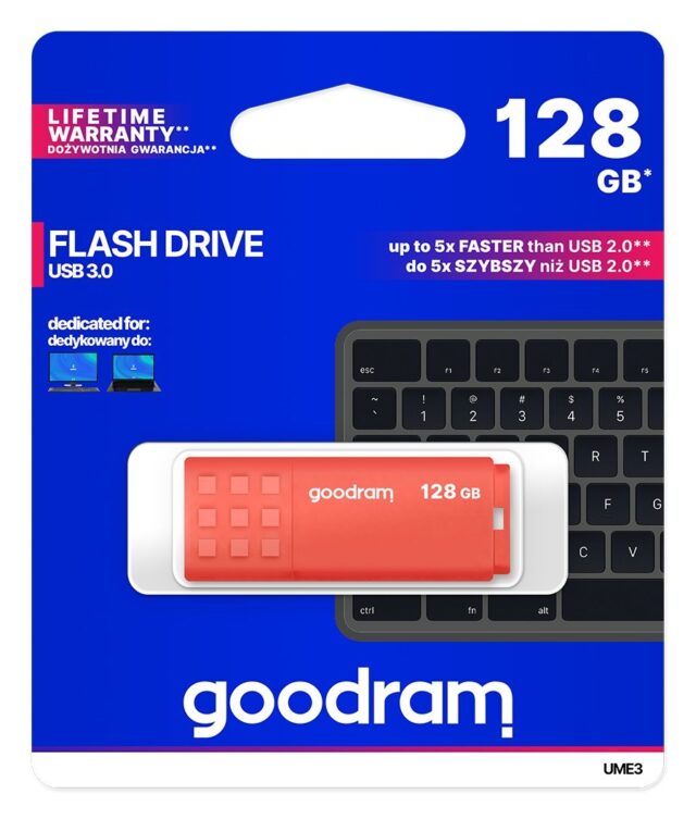 Goodram UME3-1280O0R11 USB flash drive 128 GB USB Type-A 3.2 Gen 1 (3.1 Gen 1) Orange - imagine 5
