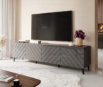RTV cabinet ABETO 200x42x52 graphite/gloss - imagine 3