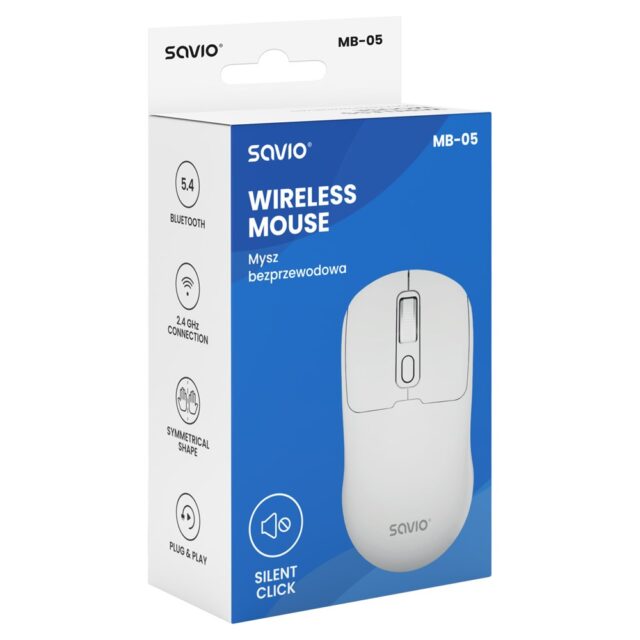 Savio MB-05 mouse Universal Ambidextrous Bluetooth 1600 DPI - imagine 5