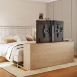 Maclean MC-866T Smart Motorized Electric TV Lift TUYA Mobile App Floor Mount Bracket Alexa Google Home 37''-80'' 60kg Cabinet VESA (EU plug) - imagine 4