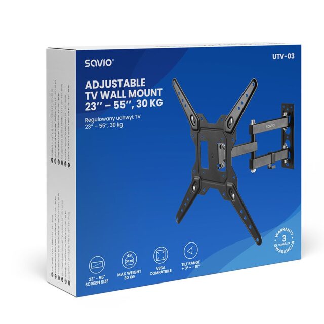 Savio UTV-03 TV mount/stand 139.7 cm (55 ) Black - imagine 5