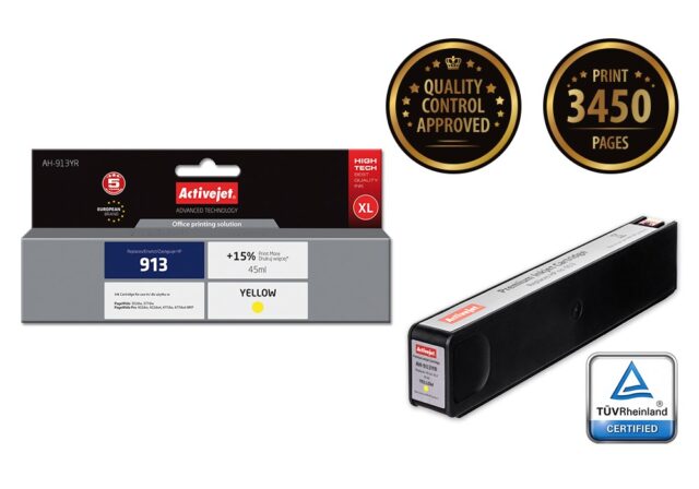 Activejet AH-913YR Ink (replacement for HP 913 F6T79AE; Premium; 45 ml; yellow) - imagine 2