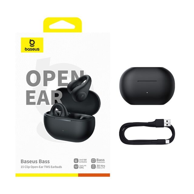 Baseus Bass 15 Clip Open Ear Headset True Wireless Stereo (TWS) In-ear Calls/Music Bluetooth Black - imagine 8